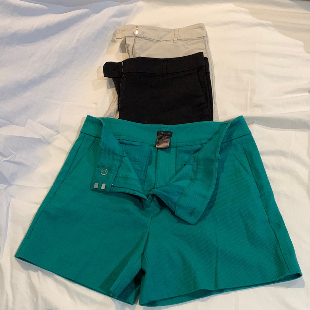 Three pairs of Ann Taylor shorts